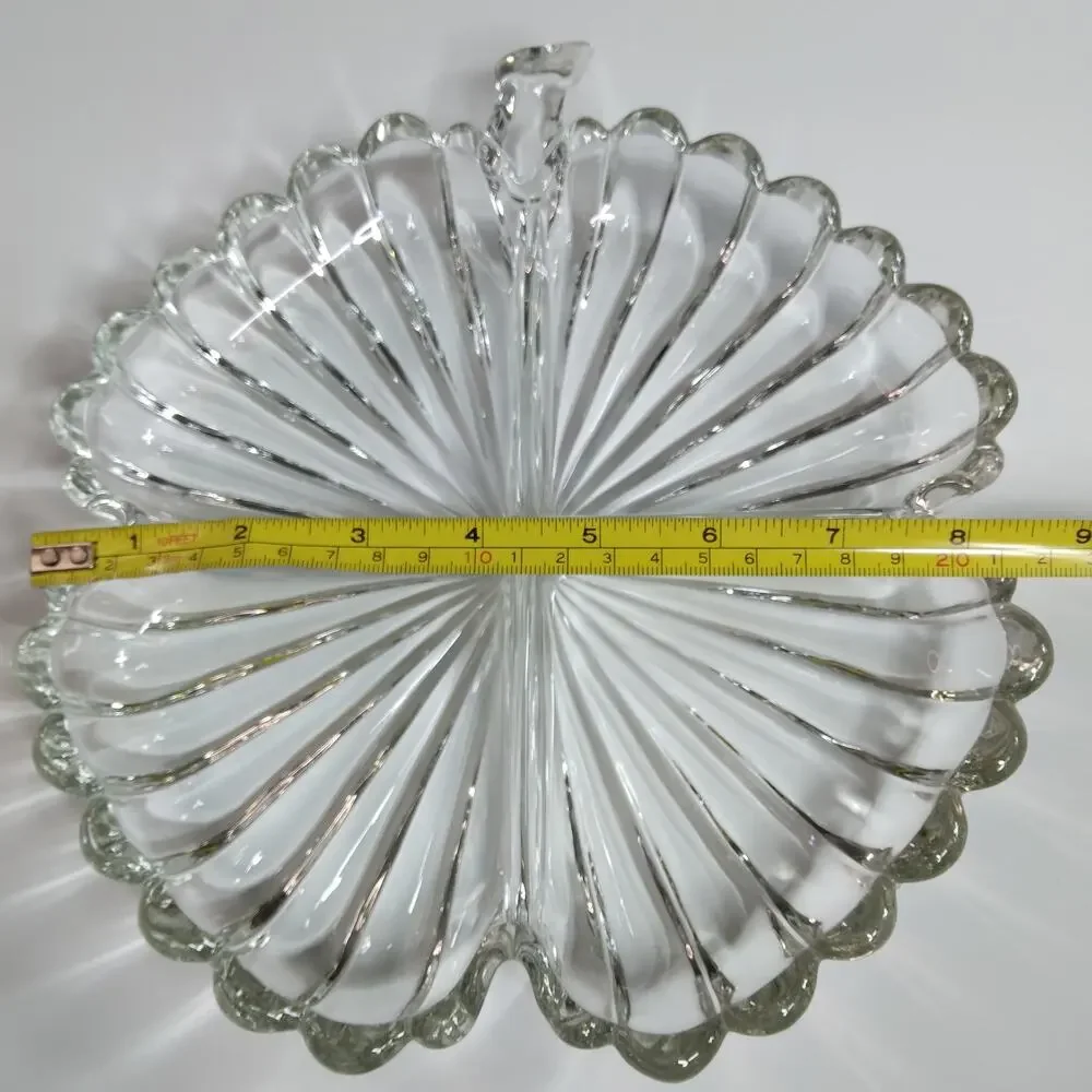 Princess House Apple shaped crystal candy dish 8.5